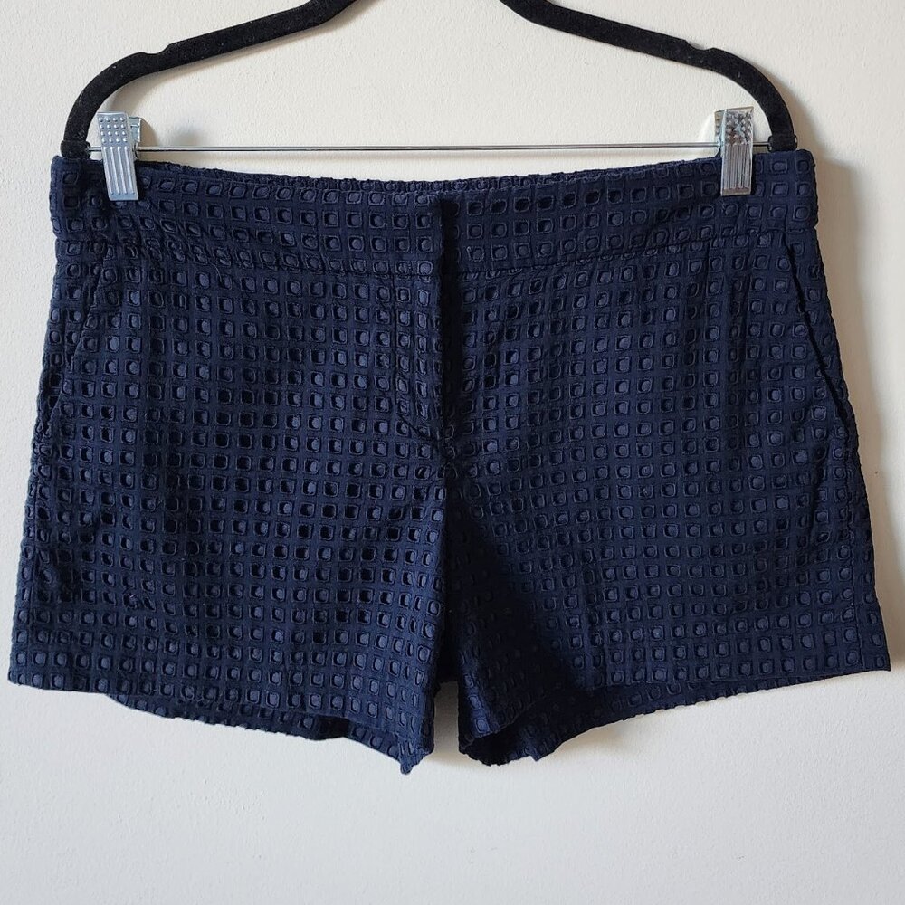 Ann Taylor Petite Navy Eyelet 3.5" Shorts